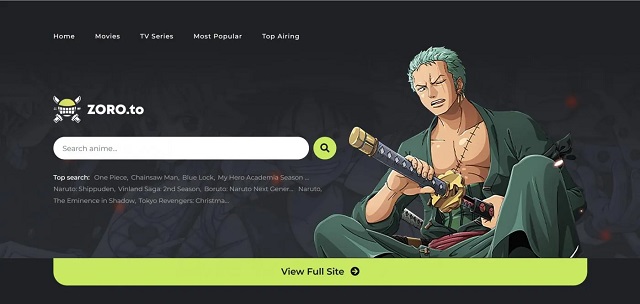 Zoro. To: Watch Anime For Free